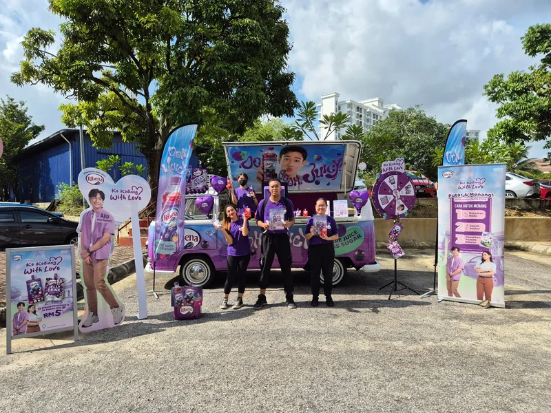 Ribena event team in front of the branded Kombi